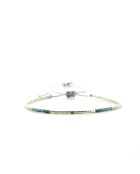 Bracelet Plage d'argent Alice vert argenté