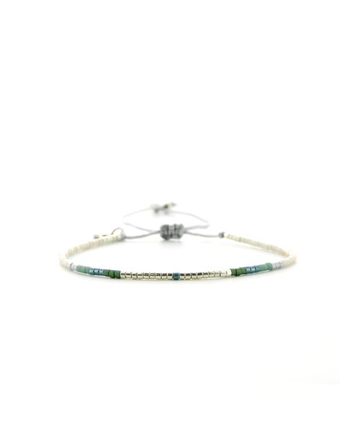 Bracelet Plage d'argent Alice vert argenté