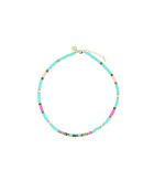 Collier Ibiza Beach color gold fuchsia turquoise rose