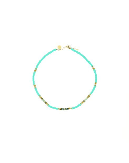 Collier Ibiza Beach turquoise gold turquoise blanc
