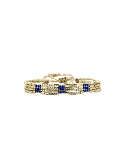 Bracelet Majorelle rose bleu champagne doré