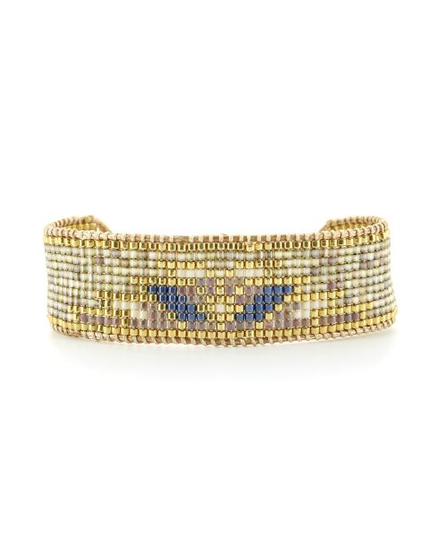 Bracelet Belle orchidée Romane bleu doré