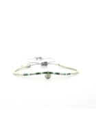 Bracelet Plage d'argent Ness vert argenté