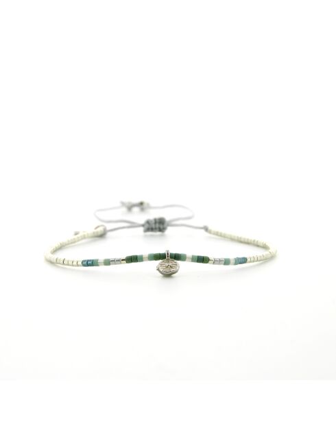Bracelet Plage d'argent Ness vert argenté