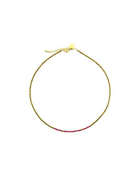 Collier Sarah Rubis hématite