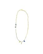 Sautoir Lila turquoise africaine hématite bleu