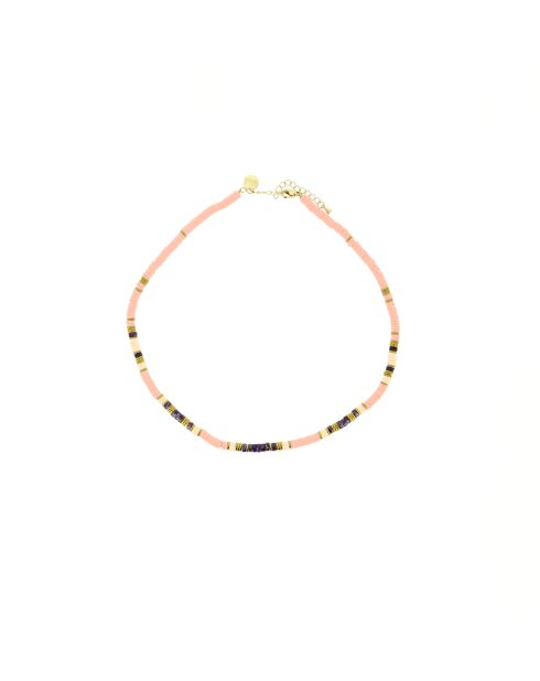 Collier Ibiza Beach pink gold rose saumon