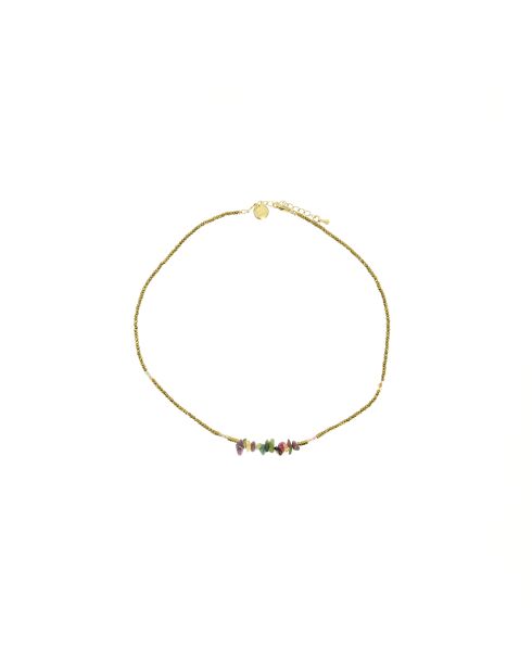 Collier Ambre hématites dorées tourmaline