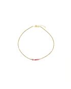 Collier Ambre hématites dorées quartz rose tourmaline