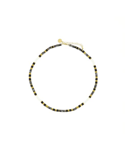 Collier Ibiza Beach black gold noir et blanc