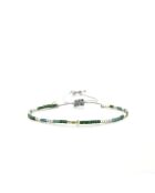 Bracelet Plage d'argent Emma vert argenté