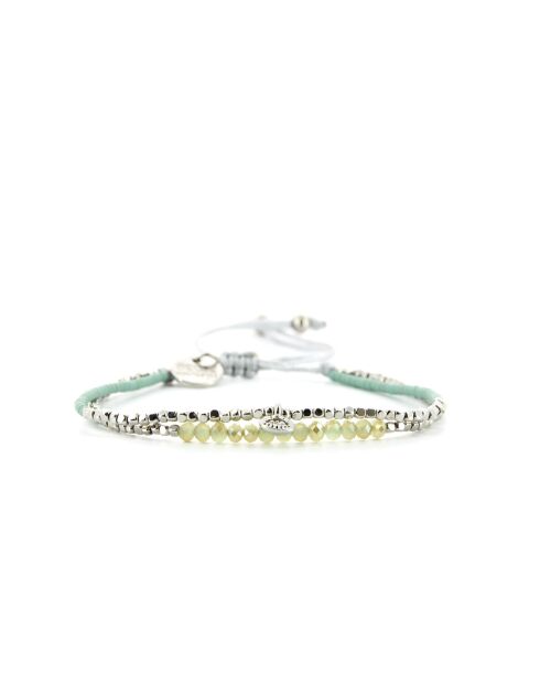 Bracelet Plage d'argent Ella vert argenté