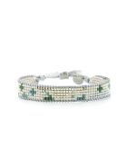 Bracelet Plage d'argent Chloe vert argenté