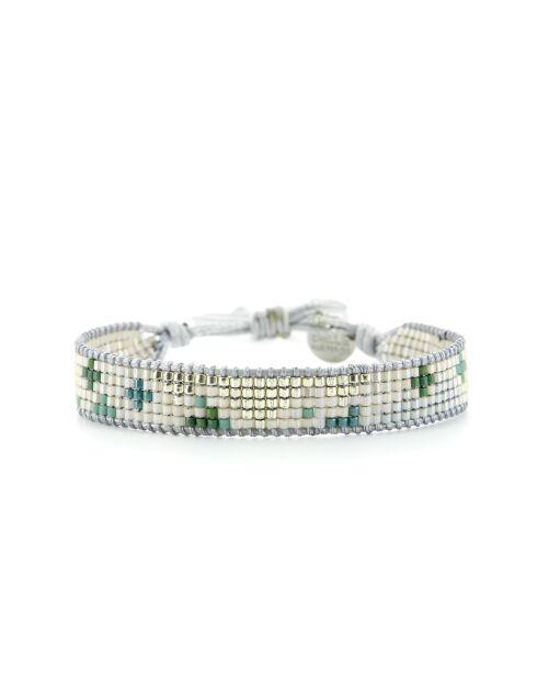 Bracelet Plage d'argent Chloe vert argenté