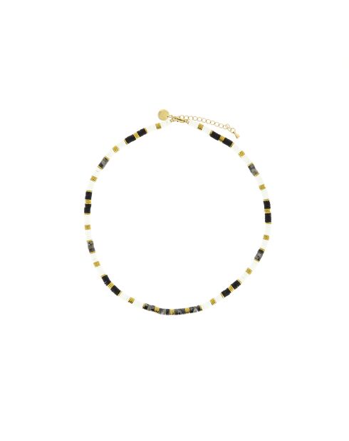 Collier Ibiza Beach black gold noir et blanc