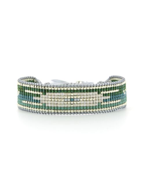 Bracelet Plage d'argent Charlie vert argenté