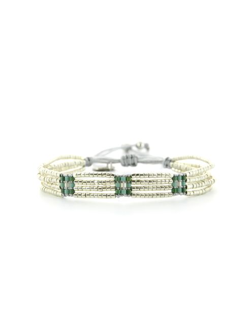 Bracelet Plage d'argent rose vert argenté