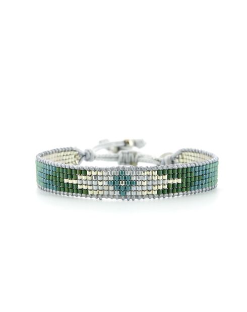 Bracelet Plage d'argent Brady vert argenté
