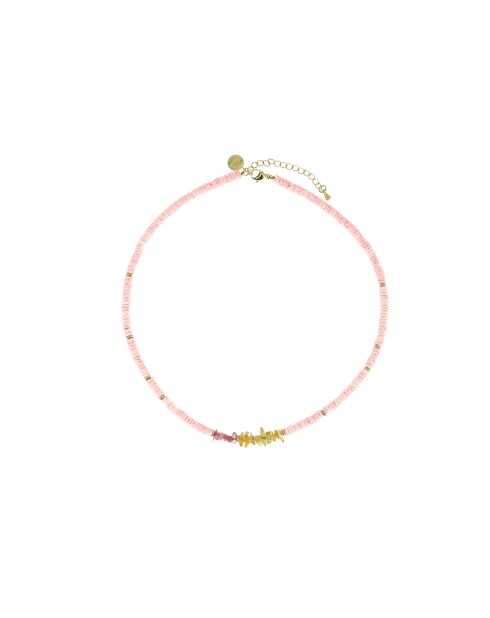Collier Ibiza Beach Shell pastel rose pastel