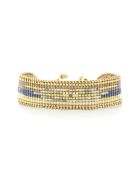 Bracelet Belle orchidée Charlie bleu doré
