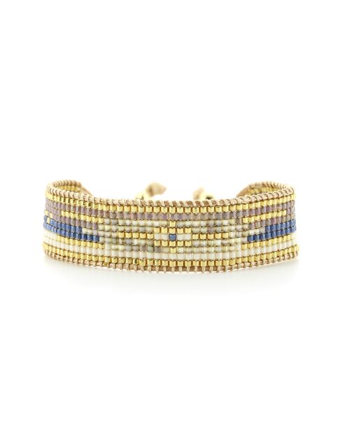 Bracelet Belle orchidée Charlie bleu doré
