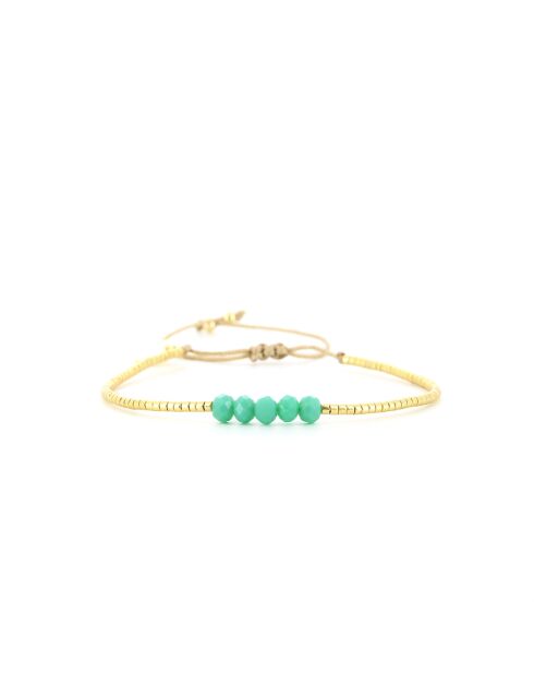 Bracelet Blue maldive Celine turquoise doré