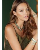 Bracelet Blue maldive Celine turquoise doré