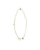 Sautoir Lila Rubis zoïste hématite doré/vert