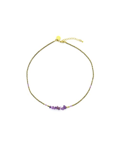 Collier Dana améthyste hématite