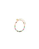 Bracelet Ibiza Beach color gold fuchsia turquoise rose