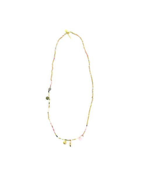 Sautoir Lila tourmaline hématite multicolore