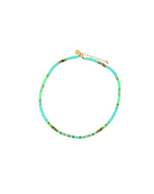 Collier Ibiza Beach color gold vert fluo turquoise