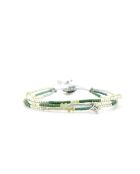 Bracelet Plage d'argent Lena vert argenté