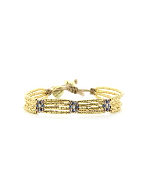 Bracelet Belle orchidée bleu doré