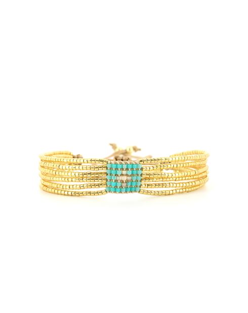 Bracelet Blue maldive Keira turquoise doré