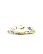 Bracelet Belle orchidée Saly bleu doré