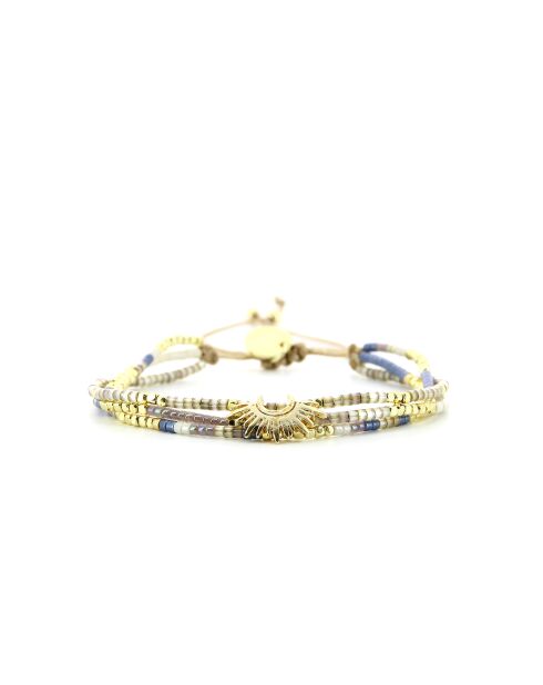 Bracelet Belle orchidée Saly bleu doré