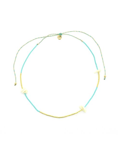 Sautoir Lucky turquoise doré