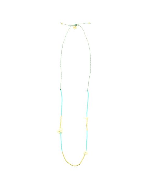 Sautoir Lucky turquoise doré
