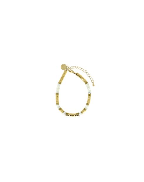 Bracelet Mila-May G blanc/doré