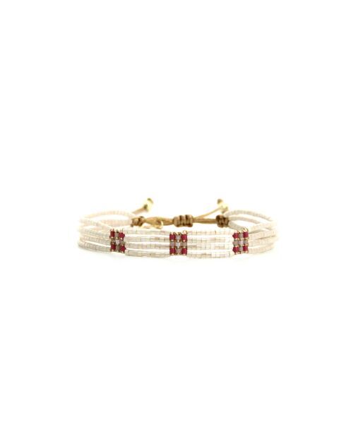 Bracelet Plum Bubble rose prune nacre doré