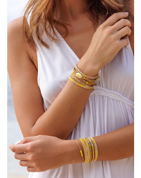Bracelet Journée Ensoleillée Lea jaune champagne