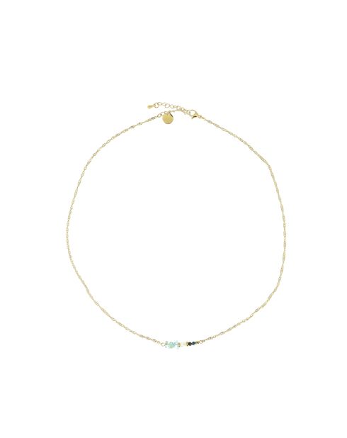 Collier Manon bleu blanc doré