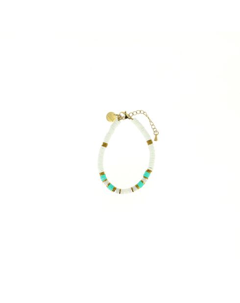 Bracelet Ibiza Beach turquoise gold turquoise blanc