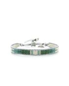 Bracelet Plage d'argent Sandy vert argenté
