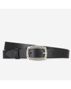 Ceinture fine en Cuir avec boucle rectangulaire noire