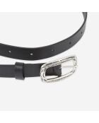 Ceinture fine en Cuir avec boucle rectangulaire noire