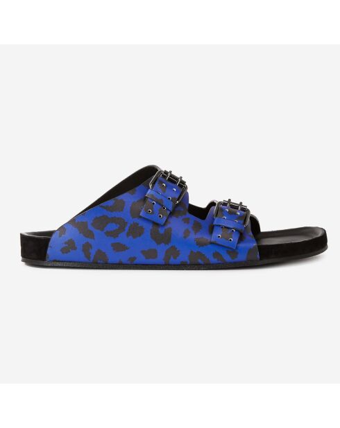 Sandales en Cuir léopard bleues