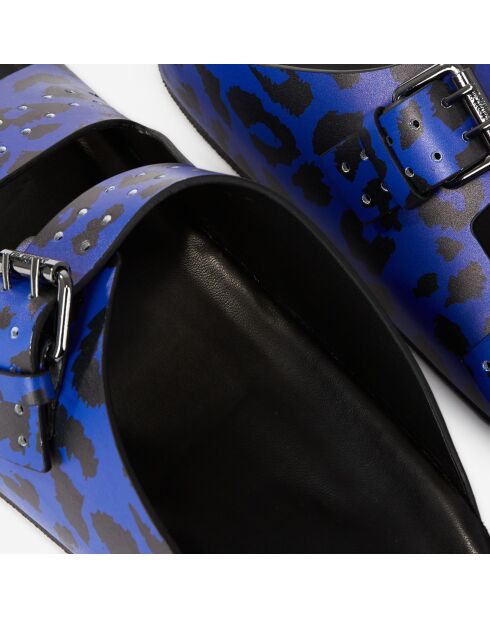 Sandales en Cuir léopard bleues