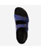 Sandales en Cuir léopard bleues